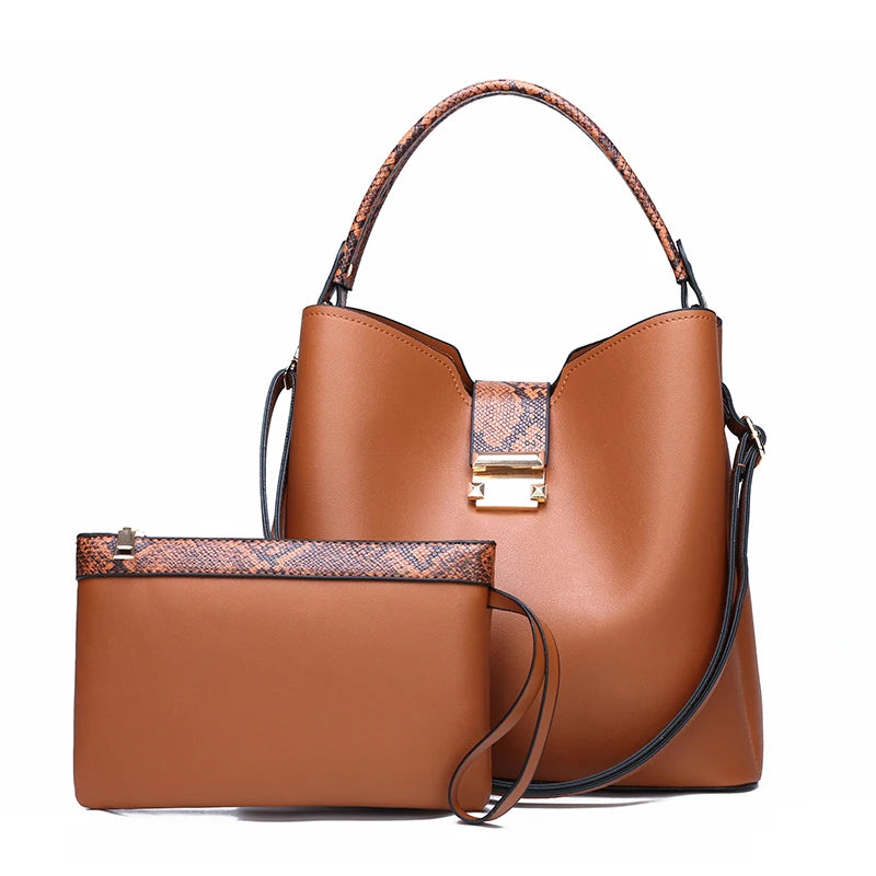 Amblot Brown Medium leather tote handbag