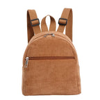 Amblot Brown Mini corduroy backpack with adjustable straps