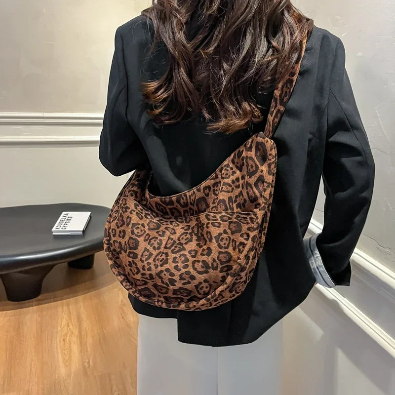 Amblot Brown Oversized suede shoulder bag