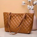 Amblot Brown Quilted leather tote bag