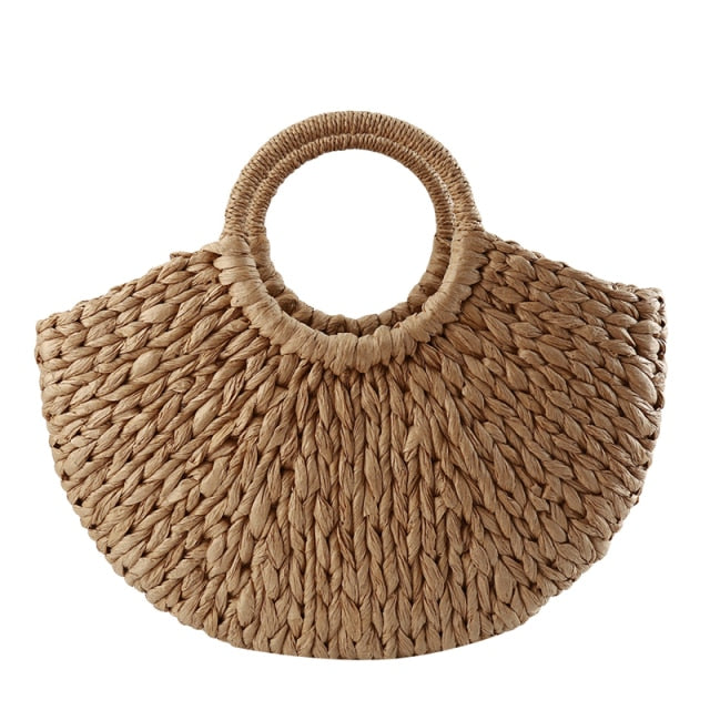 Amblot Brown rattan shopper bag