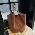 Amblot Brown Shoulder suede tote bag