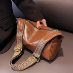 Amblot Brown Sleek leather handbag