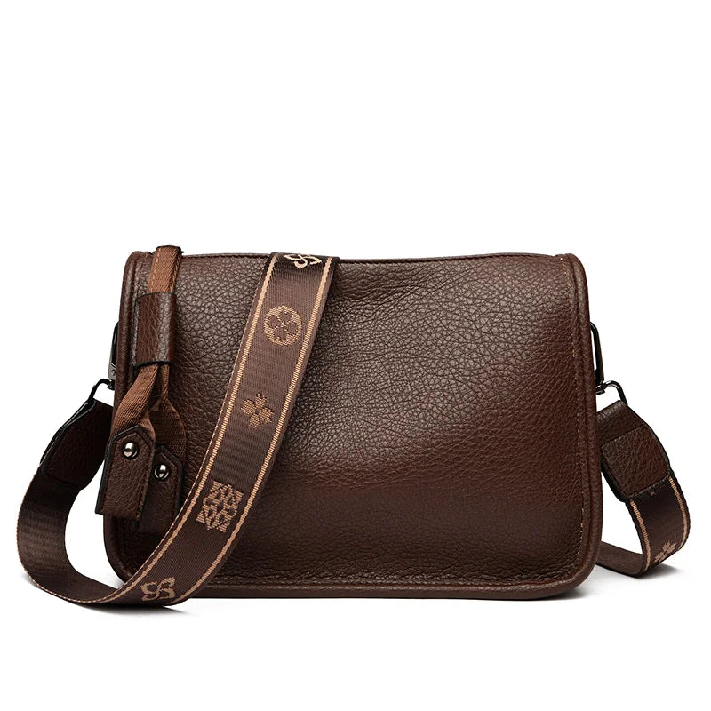 Amblot Brown Sleek leather shoulder bag