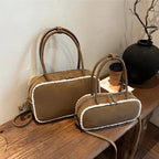 Amblot Brown / Small Elegant suede handbag with vintage charm