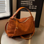 Amblot Brown (Small) Spacious suede tote bag