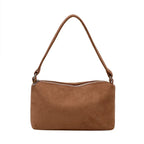 Amblot Brown Structured suede shoulder bag