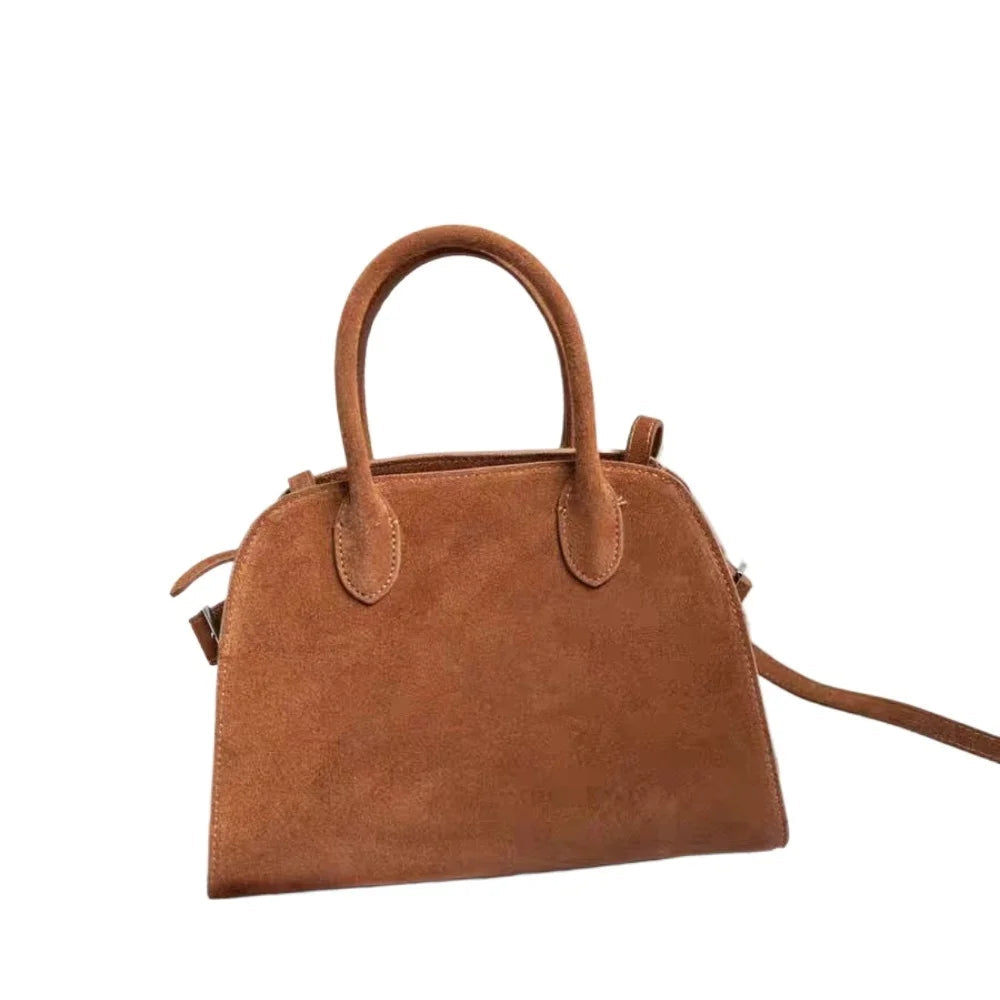 Amblot Brown Stylish suede handbag for every outfit