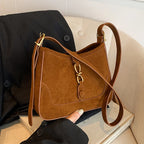 Amblot Brown Suede crossbody purse