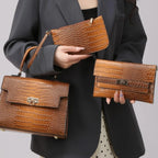 Amblot Brown (Three Sets) Leather handbag