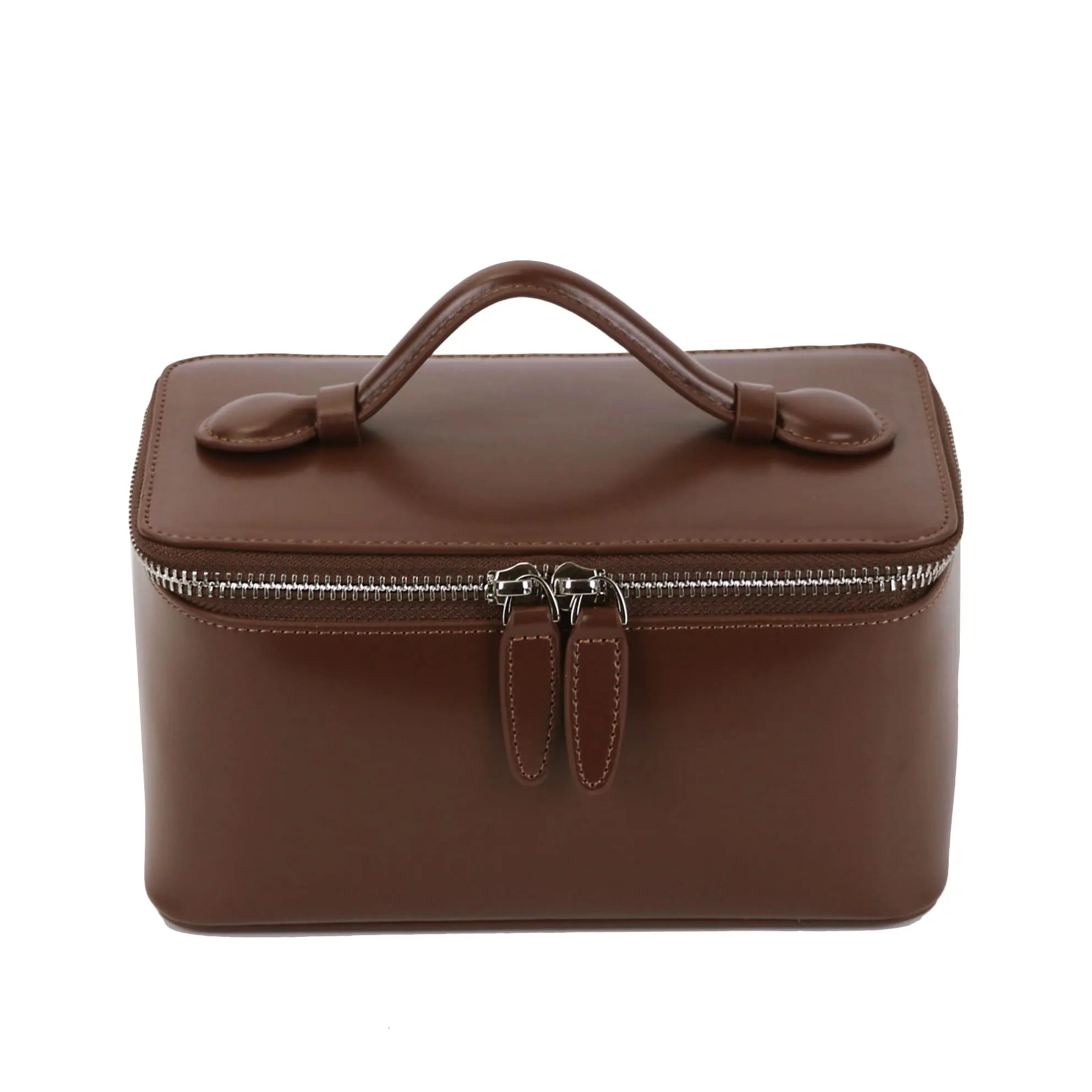Amblot Brown Travel leather vanity bag