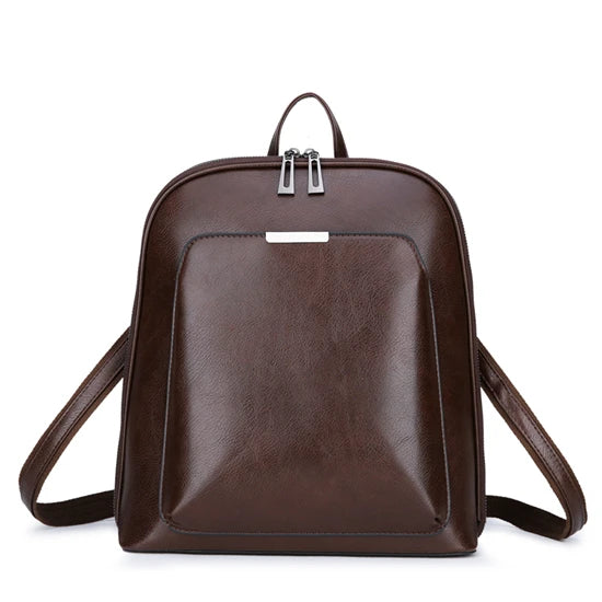 Amblot Brown Travel vintage leather backpack
