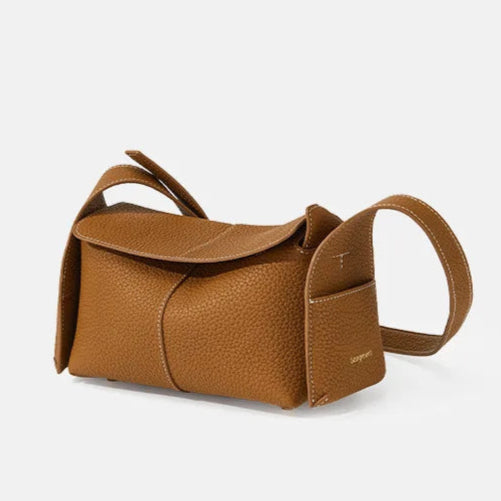 Amblot Brown Trendy leather shoulder bag