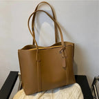 Amblot Brown Trendy soft leather tote bag