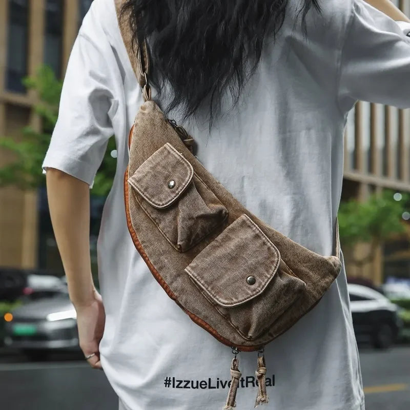 Amblot Brown Urban denim body bag