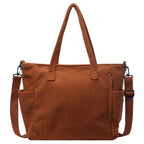 Amblot Brown Versatile corduroy tote bag for women