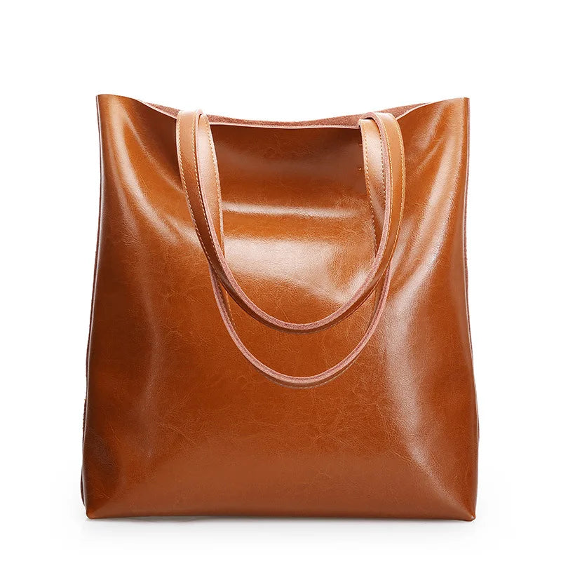 Amblot Brown Vintage leather tote bag