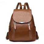 Amblot Brown Women’s structured leather backpack