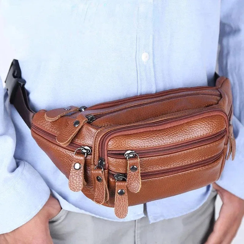 Amblot Brown Wraparound leather bum bag
