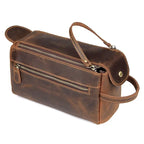 Amblot Brown Zippered leather dopp kit