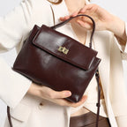 Amblot Burgundy Chic leather crossbody bag for women