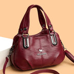 Amblot Burgundy Crossbody leather hobo bag