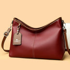Amblot Burgundy Leather handbag for work, shopping, or travel