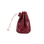 Amblot Burgundy Small leather drawstring pouch