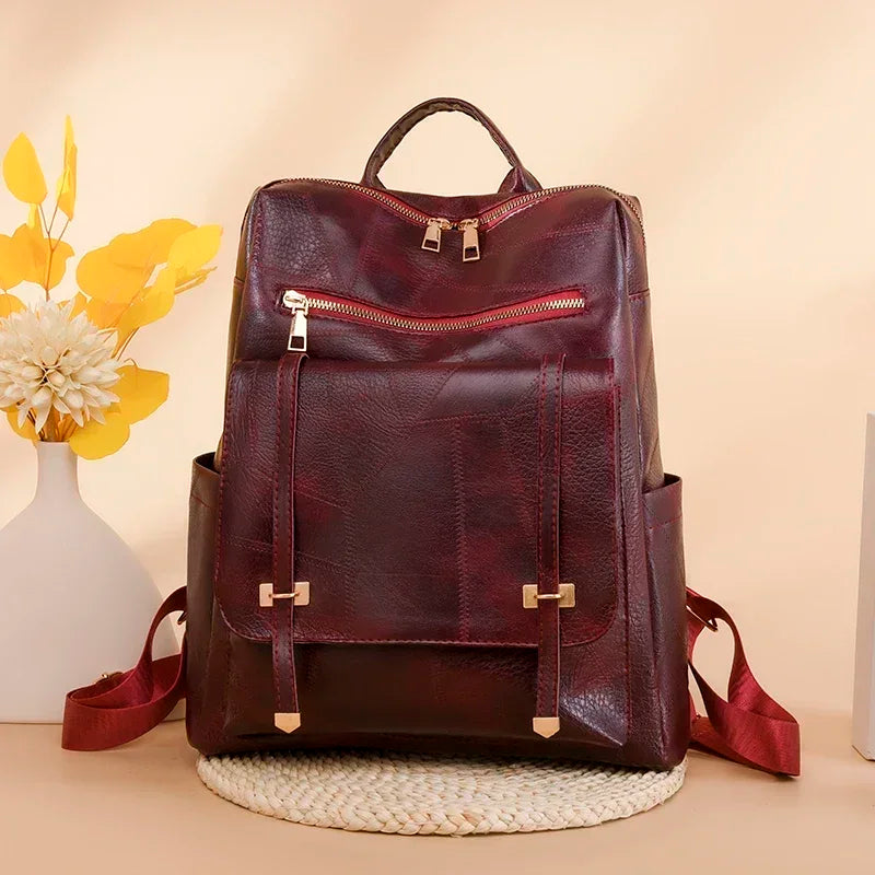 Amblot Burgundy Vintage leather satchel