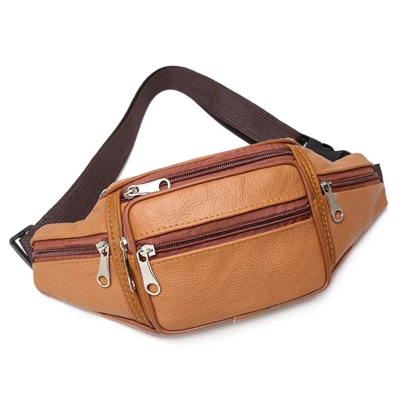 Amblot Caramel Large leather fanny pack