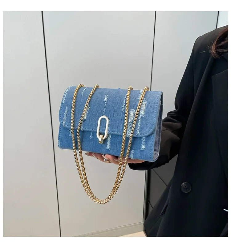 Amblot Casual washed denim purse for everyday outfits