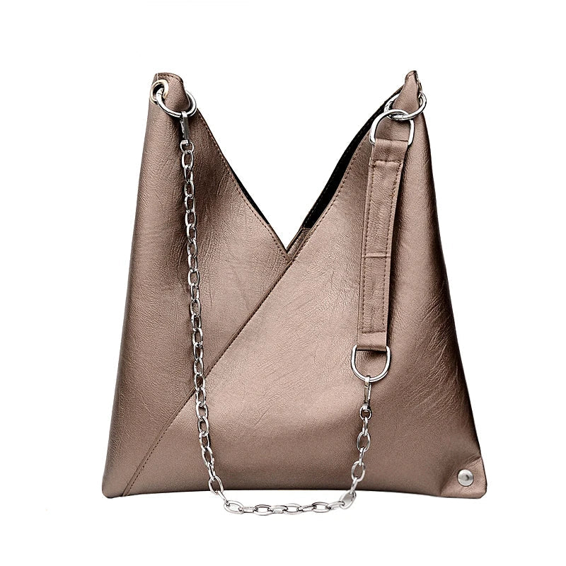 Amblot Champagne Large leather handbag