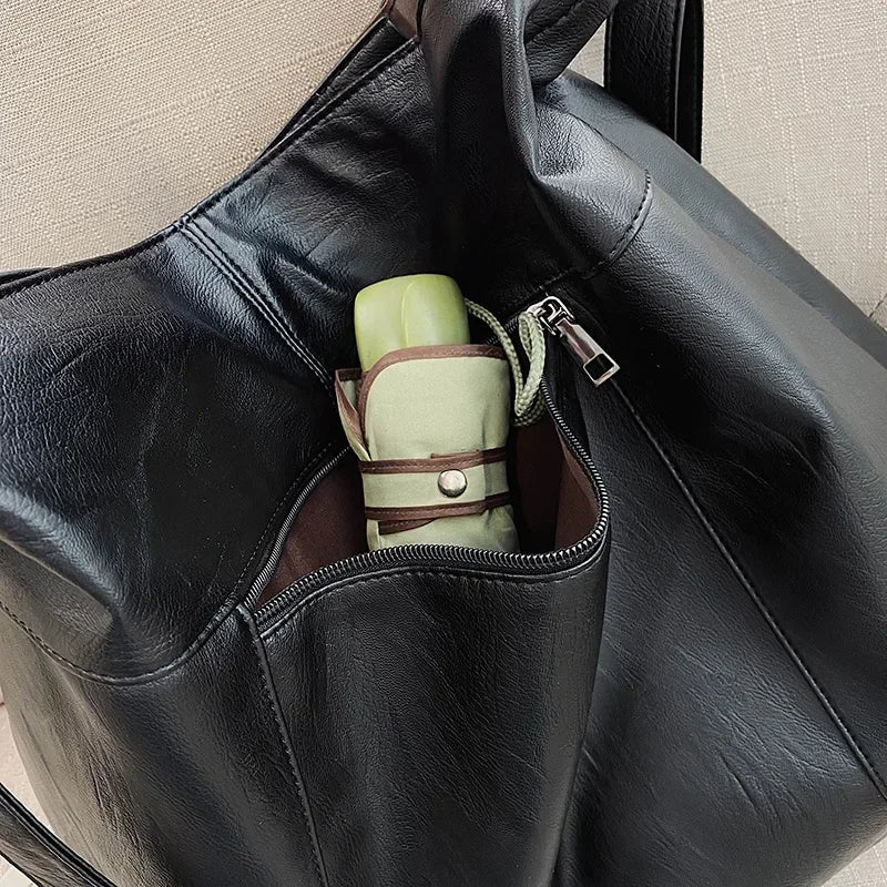Amblot Chic oversized leather tote bag