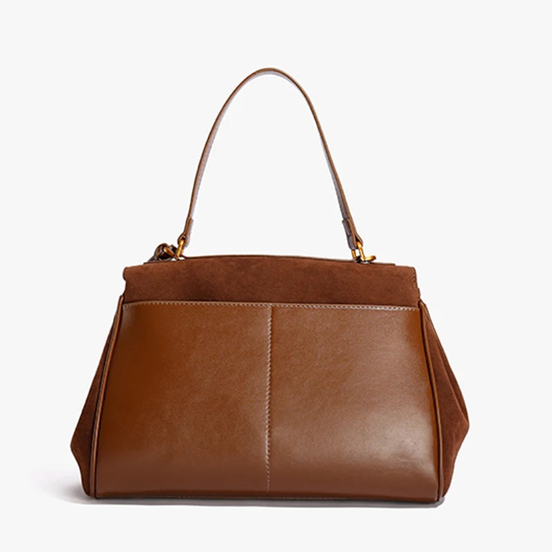 Amblot Chic suede handbag for work and city style