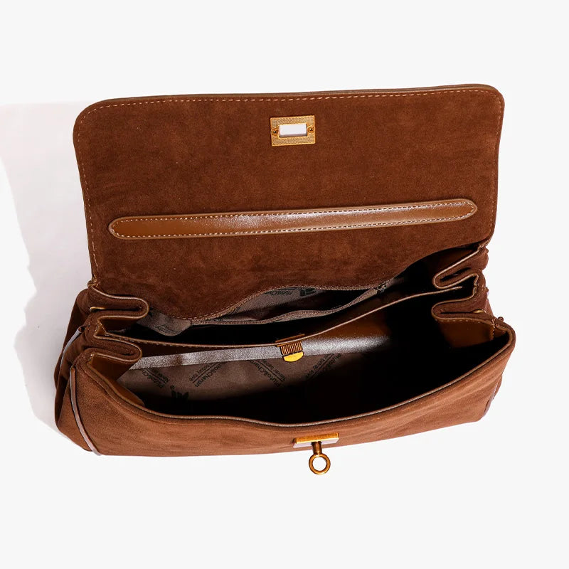 Amblot Chic suede handbag for work and city style