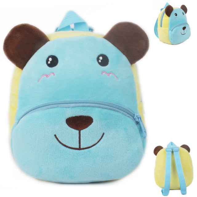 Amblot Children Blue bear plush backpack for toddlers