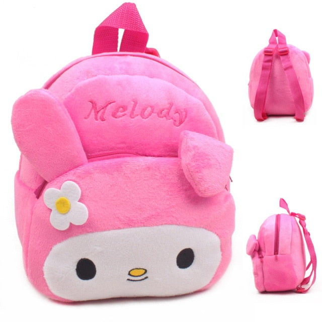 Amblot Children Pink rabbit plush backpack for toddlers