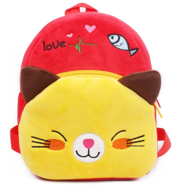 Amblot Children Yellow cat plush backpack for toddlers