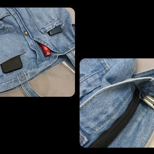 Amblot Classic denim tote bag with large capacity