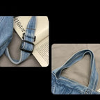 Amblot Classic denim tote bag with large capacity