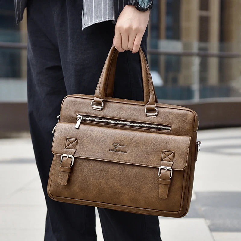 Amblot Classic leather briefcase for men