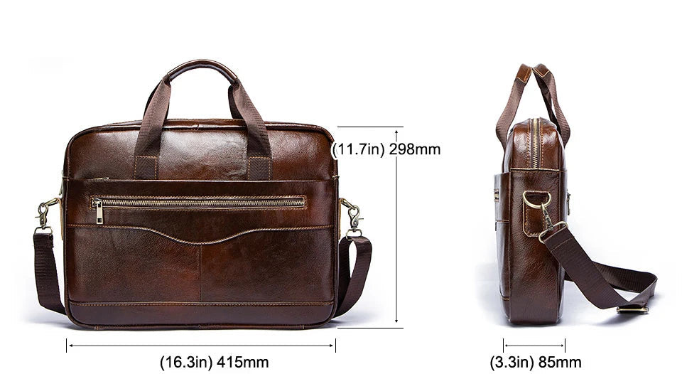 Amblot Classic leather laptop bag