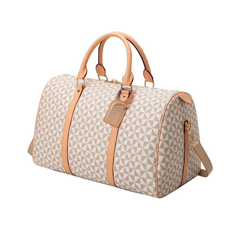 Amblot Classic leather weekender duffle bag