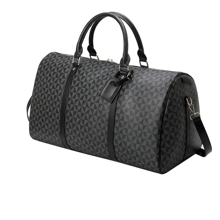 Amblot Classic leather weekender duffle bag
