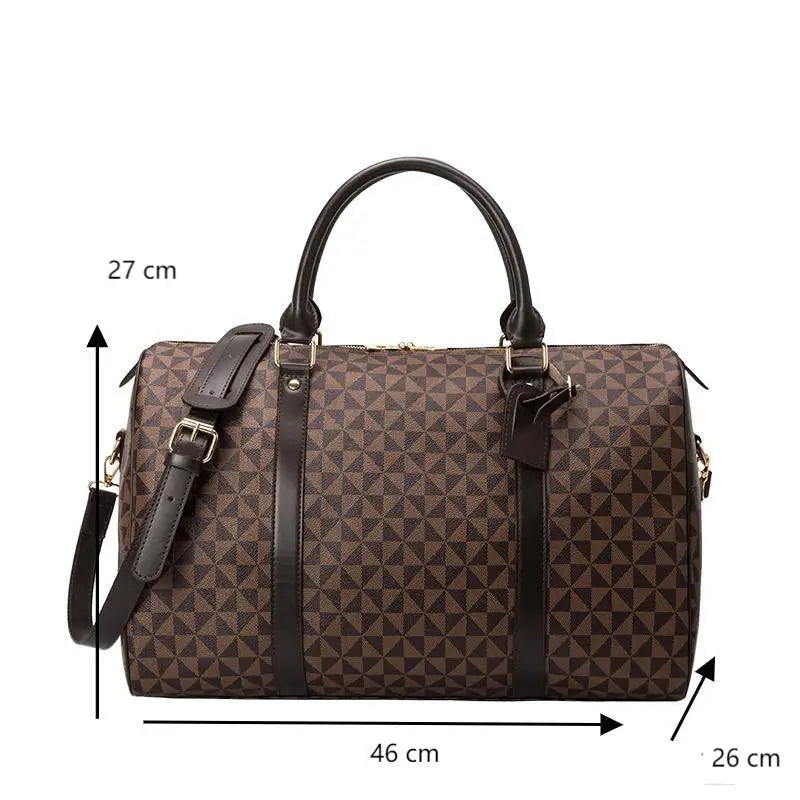 Amblot Classic leather weekender duffle bag