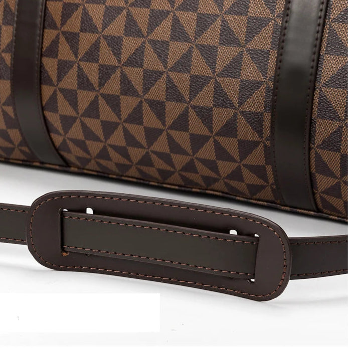 Amblot Classic leather weekender duffle bag