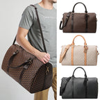 Amblot Classic leather weekender duffle bag