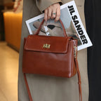 Amblot Coffee Chic leather crossbody bag for women