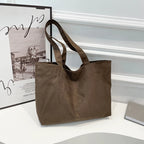 Amblot Coffee Elegant suede tote bag