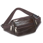 Amblot Coffee Large leather fanny pack